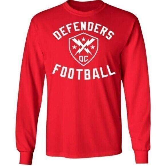 NEW XFL Red Long Sleeve Waffle Knit Washington DC Defenders XFL Football 2XL - Picture 1 of 6